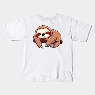 Kawaii Cute Sleeping Funny Sloth Kids T-Shirt